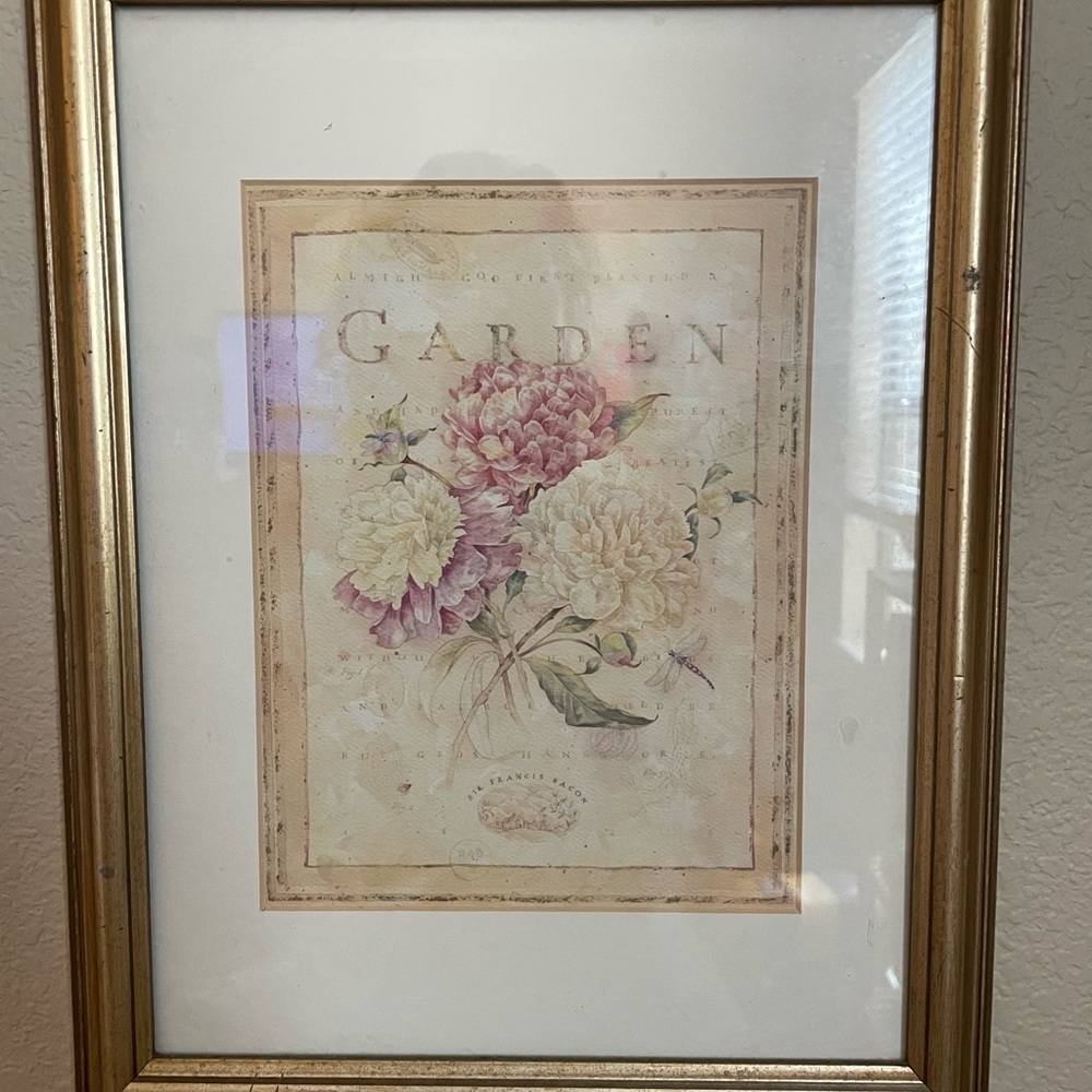 Floral picture gold frame